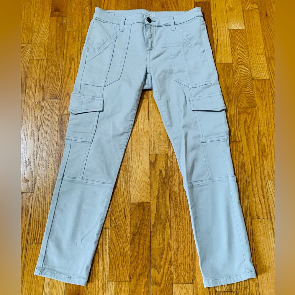 Joie Light Gray Okana Skinny Stretchy Cargo Pants, Size 28, Waist 30” Length 26”
